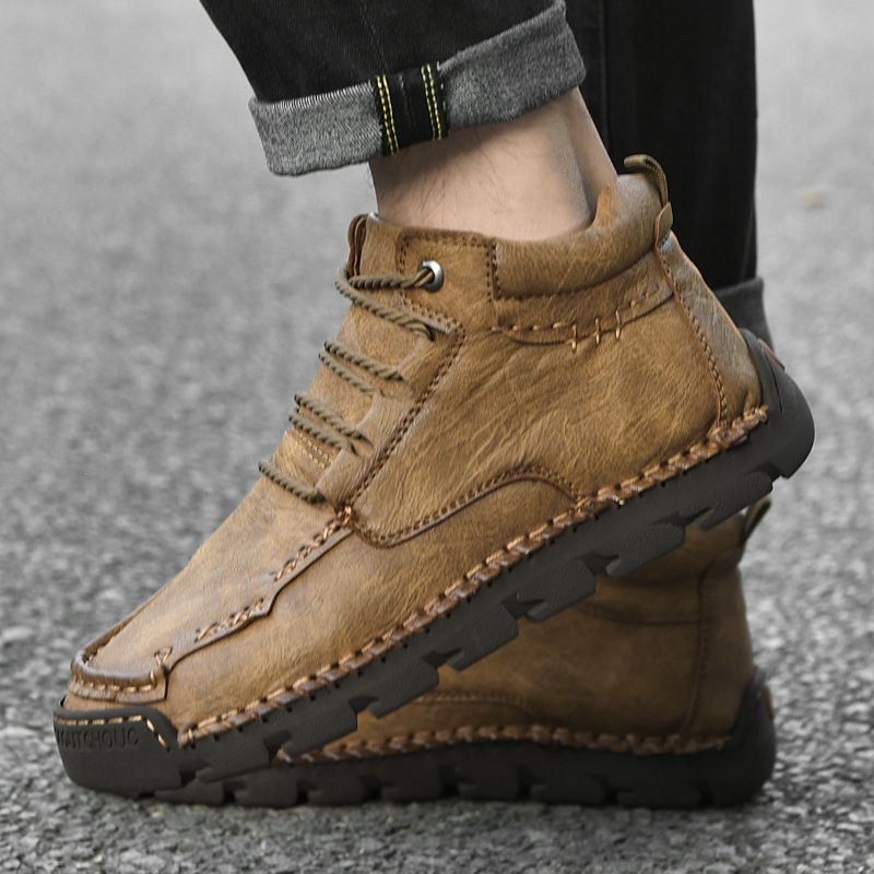 Men's Retro Casual Velvet Warm Cotton Shoes - Image 3