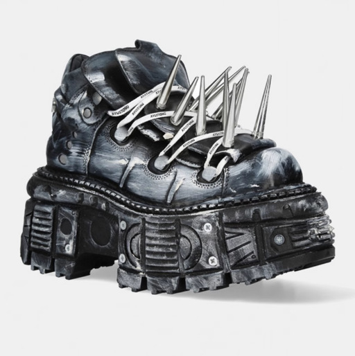 Heavy-metal Dark Rock Biker Distressed Studded Chunky-soled Shoes - Image 3