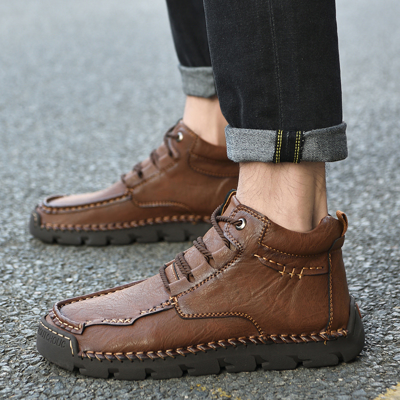 Men's Retro Casual Velvet Warm Cotton Shoes - Image 4