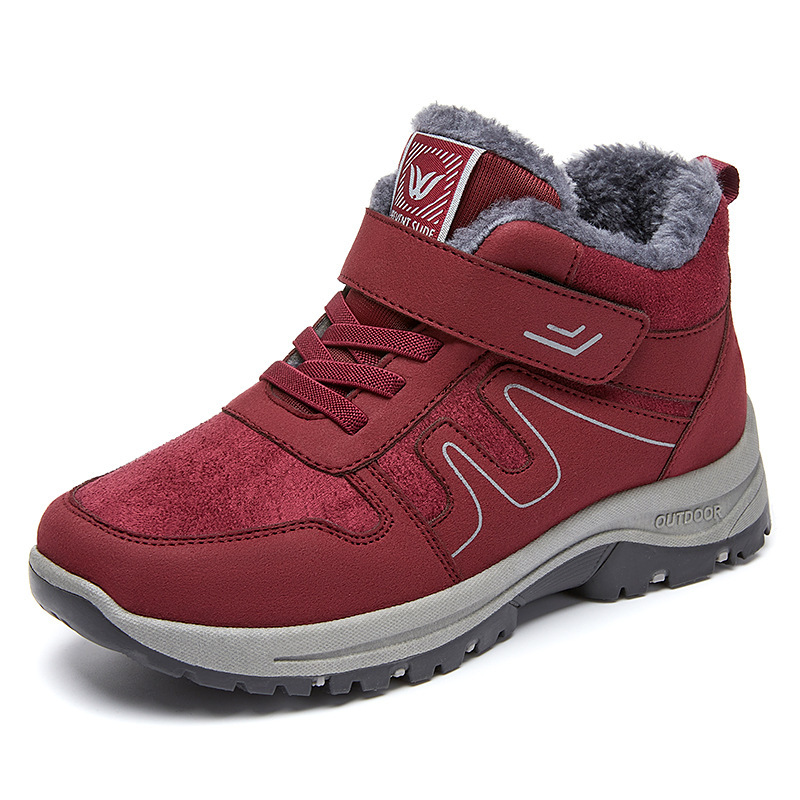 Womens Cotton Snow Boots With Velcro For Winter On Snowy Terrain - Image 5