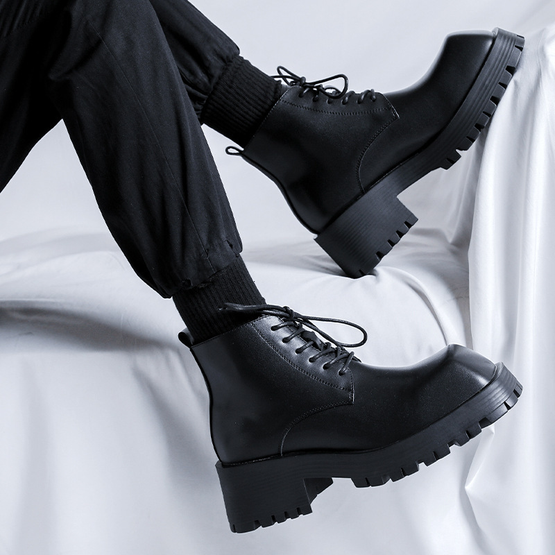 Men's British-style Thick-Soled Formal Shoes Rhino-Horn Derby Style - Image 5