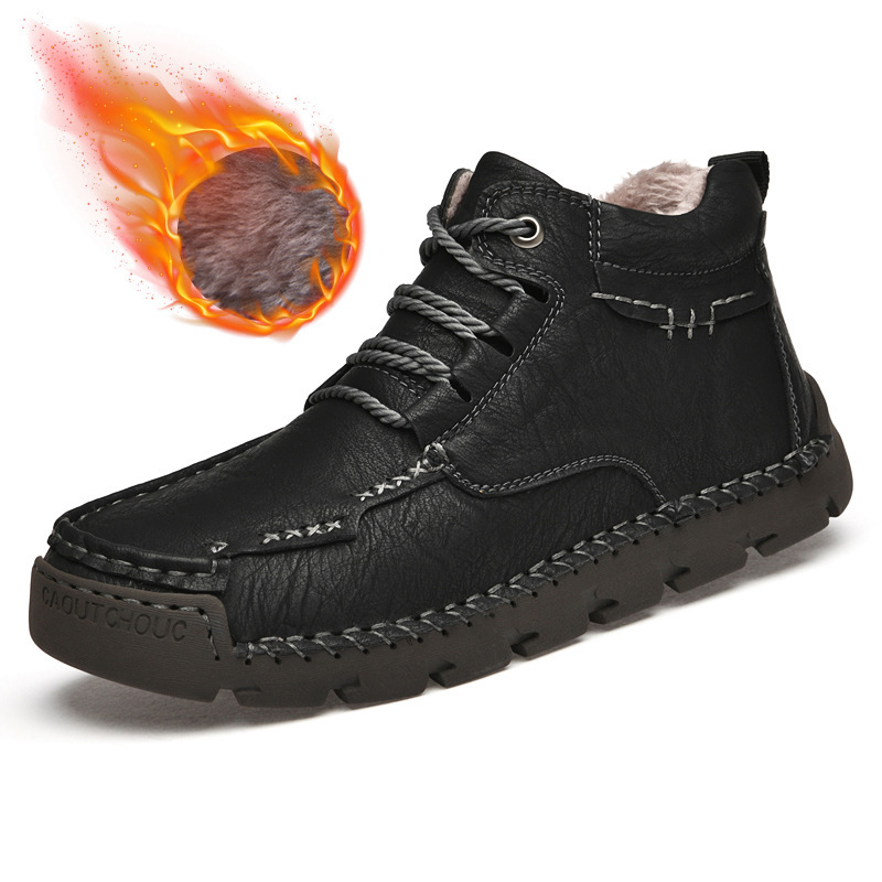 Men's Retro Casual Velvet Warm Cotton Shoes - Image 9