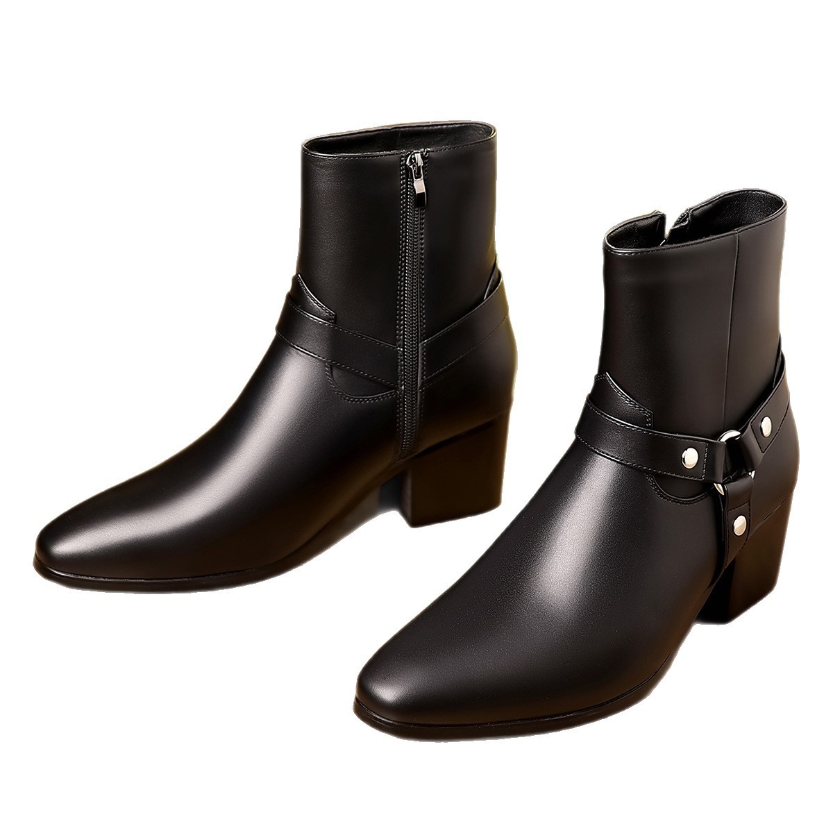 Fashionable British-style Pointed-toe Casual Mens Boots - Image 4