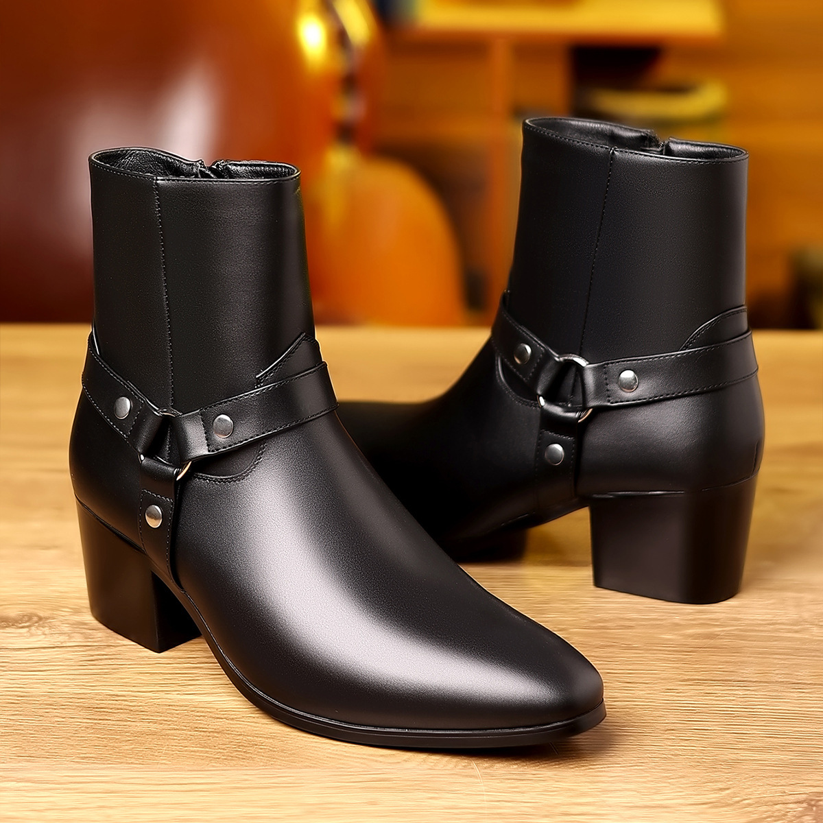 Fashionable British-style Pointed-toe Casual Mens Boots - Image 3