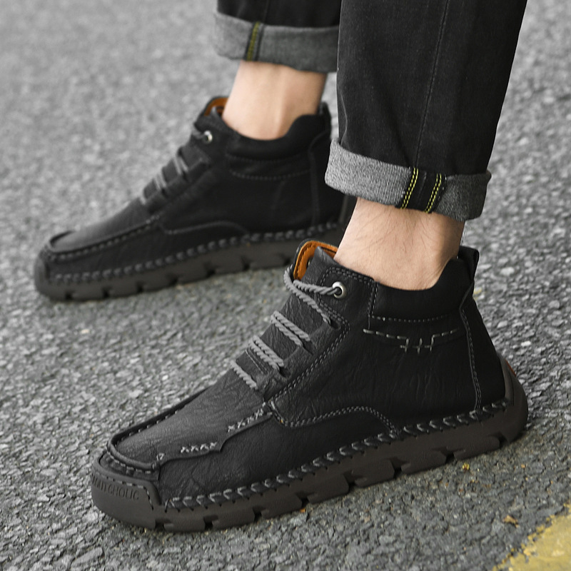 Men's Retro Casual Velvet Warm Cotton Shoes - Image 2