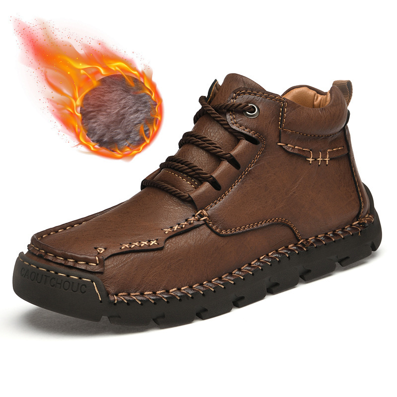 Men's Retro Casual Velvet Warm Cotton Shoes - Image 10